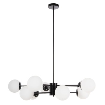 CEILING PENDANT MULTI-LIGHT FK4170 BLACK METAL WHITE GLASS Φ90x97,5Hcm.