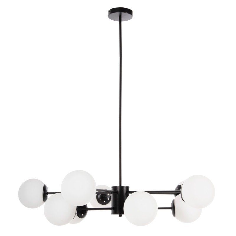 CEILING PENDANT MULTI-LIGHT FK4170 BLACK METAL WHITE GLASS Φ90x97,5Hcm. CEILING PENDANT MULTI-LIGHT FK4170 BLACK METAL WHITE GLASS Φ90x97,5Hcm.