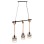 CEILING PENDANT 3-LIGHT LUMINAIRE FK4180 BLACK METAL-NATURAL HEMP ROPE 80x14,5x137Hcm.
