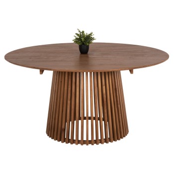 DINING TABLE ROUND FRANTZ ΗΜ9457.11 SOLID MINDI WOOD IN NATURAL Φ150x75Hcm.