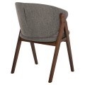 DINING CHAIR HANA FK9746.02 RUBBERWOOD IN WALNUT-FABRIC IN GREY 55x60x84Hcm. DINING CHAIR HANA FK9746.02 RUBBERWOOD IN WALNUT-FABRIC IN GREY 55x60x84Hcm.