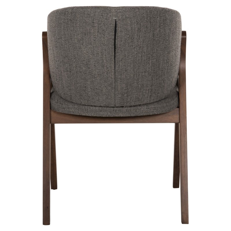 DINING CHAIR HANA FK9746.02 RUBBERWOOD IN WALNUT-FABRIC IN GREY 55x60x84Hcm. DINING CHAIR HANA FK9746.02 RUBBERWOOD IN WALNUT-FABRIC IN GREY 55x60x84Hcm.