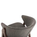 DINING CHAIR HANA FK9746.02 RUBBERWOOD IN WALNUT-FABRIC IN GREY 55x60x84Hcm. DINING CHAIR HANA FK9746.02 RUBBERWOOD IN WALNUT-FABRIC IN GREY 55x60x84Hcm.