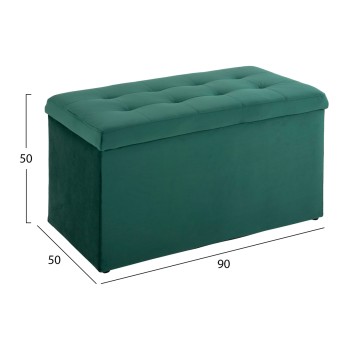 STOOL-CHEST PUNK FK279.13 CYPRESS GREEN VELVET 90x50x52H cm. STOOL-CHEST PUNK FK279.13 CYPRESS GREEN VELVET 90x50x52H cm.
