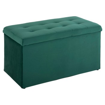 STOOL-CHEST PUNK FK279.13 CYPRESS GREEN VELVET 90x50x52H cm.