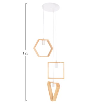 CEILING PENDANT LUMINAIRE FK4072 3-LIGHT WOODEN GEOMETRICAL SHAPES CEILING PENDANT LUMINAIRE FK4072 3-LIGHT WOODEN GEOMETRICAL SHAPES