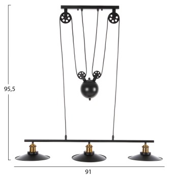 CEILING PENDANT 3-LIGHT FK4120 METAL IN BLACK 91x91x95,5Hcm. CEILING PENDANT 3-LIGHT FK4120 METAL IN BLACK 91x91x95,5Hcm.