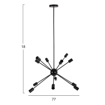 CEILING PENDANT MULTILIGHT FK4173 BLACK METAL Φ85x115H cm. CEILING PENDANT MULTILIGHT FK4173 BLACK METAL Φ85x115H cm.