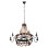 CEILING PENDANT 8-LIGHT FK4178 ROPE AND BLACK METAL 84x84x121Hcm.