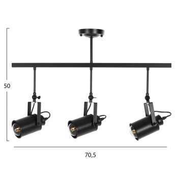 CEILING PENDANT 3-LIGHT FIXTURE FK4124 BLACK METAL SPOTLIGHTS 70,5x14x50H cm. CEILING PENDANT 3-LIGHT FIXTURE FK4124 BLACK METAL SPOTLIGHTS 70,5x14x50H cm.