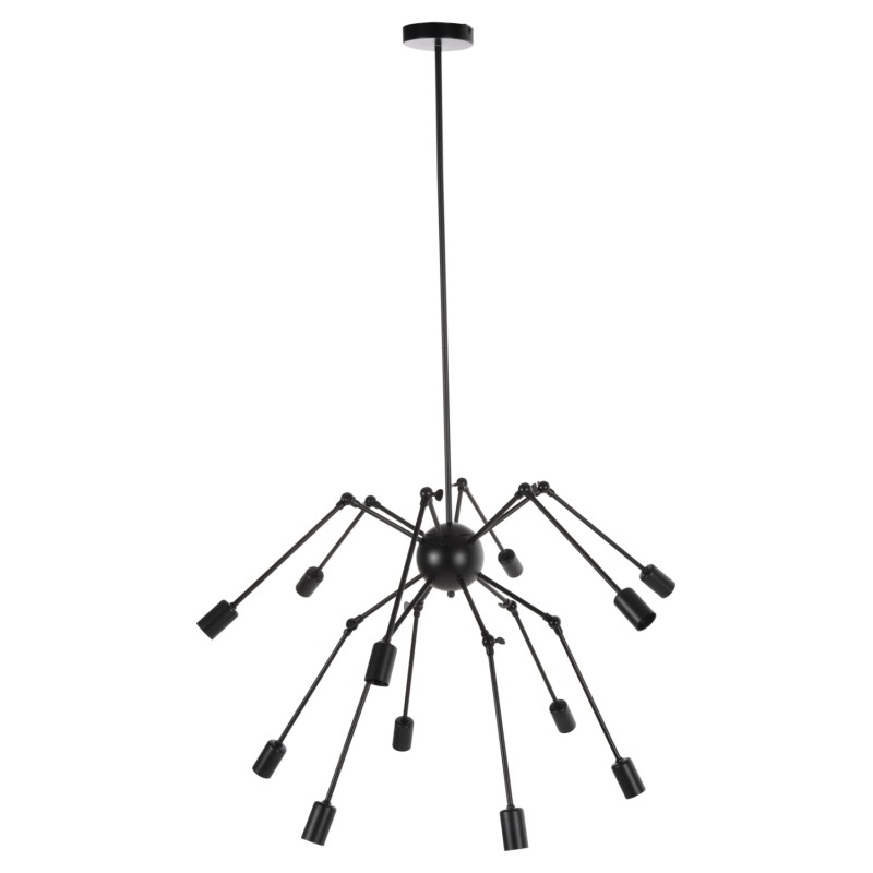 CEILING PENDANT 12-LIGHT FK4167 BLACK METAL ARTICULATED ARMS Φ92x120Hcm. CEILING PENDANT 12-LIGHT FK4167 BLACK METAL ARTICULATED ARMS Φ92x120Hcm.
