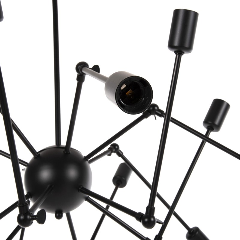 CEILING PENDANT 12-LIGHT FK4167 BLACK METAL ARTICULATED ARMS Φ92x120Hcm. CEILING PENDANT 12-LIGHT FK4167 BLACK METAL ARTICULATED ARMS Φ92x120Hcm.