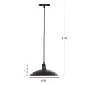 CEILING PENDANT LAMP FK4135 BLACK METAL CAP Φ31x110H cm. CEILING PENDANT LAMP FK4135 BLACK METAL CAP Φ31x110H cm.