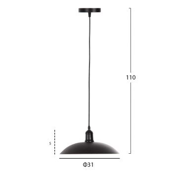 CEILING PENDANT LAMP FK4135 BLACK METAL CAP Φ31x110H cm. CEILING PENDANT LAMP FK4135 BLACK METAL CAP Φ31x110H cm.