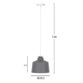 CEILING PENDANT LUMINAIRE FK4158.03 GREY ALUMINUM CAP-WHITE CABLE Φ30x123,5Hcm. CEILING PENDANT LUMINAIRE FK4158.03 GREY ALUMINUM CAP-WHITE CABLE Φ30x123,5Hcm.