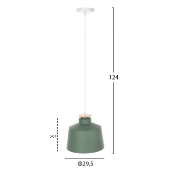 CEILING PENDANT LUMINAIRE FK4158.05 GREEN ALUMINUM CAP-WHITE CABLE Φ30x123,5Hcm. CEILING PENDANT LUMINAIRE FK4158.05 GREEN ALUMINUM CAP-WHITE CABLE Φ30x123,5Hcm.