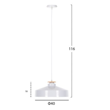 CEILING PENDANT LAMP FK4159.02 WHITE METAL CAP Φ40x116Hcm. CEILING PENDANT LAMP FK4159.02 WHITE METAL CAP Φ40x116Hcm.