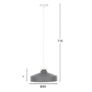 CEILING PENDANT LAMP FK4159.03 GREY METAL CAP Φ40x116Hcm. CEILING PENDANT LAMP FK4159.03 GREY METAL CAP Φ40x116Hcm.