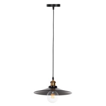 CEILING PENDANT LAMP FK4162 BLACK METAL-GOLD DETAIL ON TOP Φ30x109Hcm.