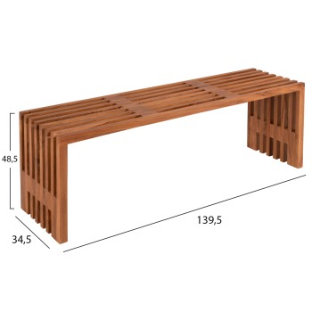 BENCH NYA FK9829 SOLID TEAK WOOD 139,5x34,5x48,5Hcm. BENCH NYA FK9829 SOLID TEAK WOOD 139,5x34,5x48,5Hcm.
