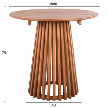 DINING TABLE ROUND FRANTZ FK9832.11 SOLID MINDI WOOD IN NATURAL COLOR Φ80X75Hcm DINING TABLE ROUND FRANTZ FK9832.11 SOLID MINDI WOOD IN NATURAL COLOR Φ80X75Hcm