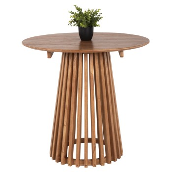 DINING TABLE ROUND FRANTZ FK9832.11 SOLID MINDI WOOD IN NATURAL COLOR Φ80X75Hcm