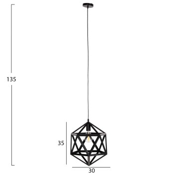 CEILING PENDANT LAMP FK4073 BLACK METAL 30x30x35H cm. CEILING PENDANT LAMP FK4073 BLACK METAL 30x30x35H cm.