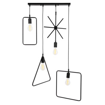 CEILING PENDANT 4-LIGHT FK4099 BLACK METAL GEOMETRICAL SHAPES 70x38x106H cm.