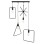 CEILING PENDANT 4-LIGHT FK4099 BLACK METAL GEOMETRICAL SHAPES 70x38x106H cm.