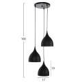 CEILING PENDANT LAMP FK4137 3-LIGHT BLACK METAL Φ33x33-115Hcm. CEILING PENDANT LAMP FK4137 3-LIGHT BLACK METAL Φ33x33-115Hcm.
