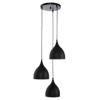 CEILING PENDANT LAMP FK4137 3-LIGHT BLACK METAL Φ33x33-115Hcm.