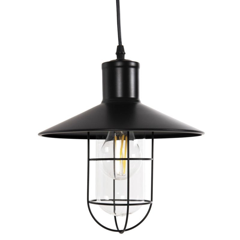 CEILING PENDANT LAMP FK4119 BLACK METAL-GLASS Φ26x125Hcm. CEILING PENDANT LAMP FK4119 BLACK METAL-GLASS Φ26x125Hcm.