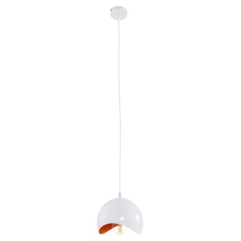CEILING PENDANT LAMP FK4165.02 METAL SPHERE-WHITE & ORANGE Φ20x118Hcm.