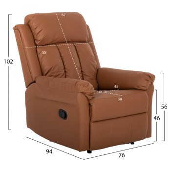 ARMCHAIR MASSAGE HAPPER FK9785.12 BROWN PU LEATHER 76x94x102Hcm. ARMCHAIR MASSAGE HAPPER FK9785.12 BROWN PU LEATHER 76x94x102Hcm.