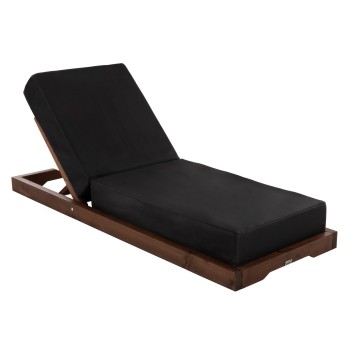 BEACH LOUNGER IKARIA LOW FK10622.01 PINE WOOD IN WALNUT COLOR-BLACK TEXTILENE-CUSHION 20cm THICK