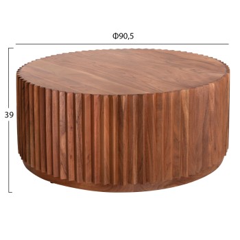 COFFEE TABLE ROUND SEDGE FK9695 SOLID ACACIA WOOD-NATURAL COLOR Φ90Χ38Hcm. COFFEE TABLE ROUND SEDGE FK9695 SOLID ACACIA WOOD-NATURAL COLOR Φ90Χ38Hcm.