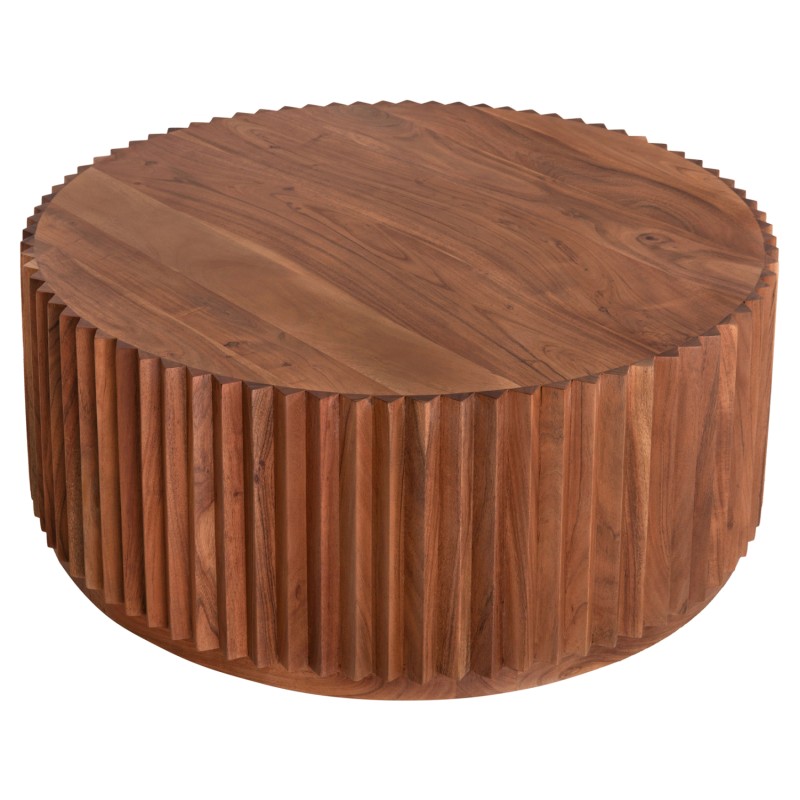 COFFEE TABLE ROUND SEDGE FK9695 SOLID ACACIA WOOD-NATURAL COLOR Φ90Χ38Hcm.