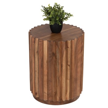 SIDE TABLE ROUND SEDGE FK9696 SOLID ACACIA-NATURAL COLOR Φ40x50Hcm.