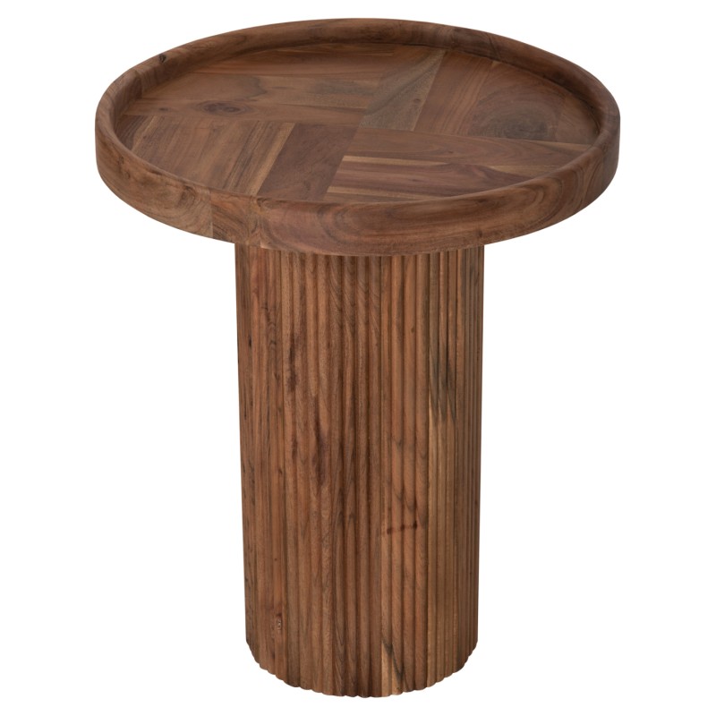 COFFEE TABLE ROUND RAJJEH FK9692 SOLID ACACIA WOOD IN NATURAL Φ50x60Hcm.