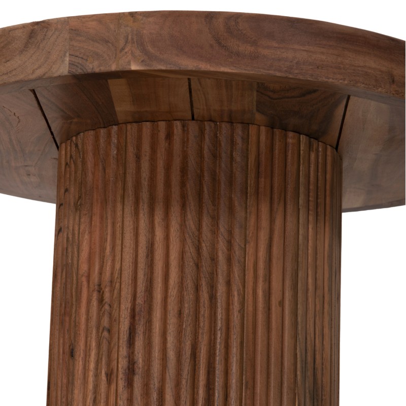 COFFEE TABLE ROUND RAJJEH FK9692 SOLID ACACIA WOOD IN NATURAL Φ50x60Hcm.
