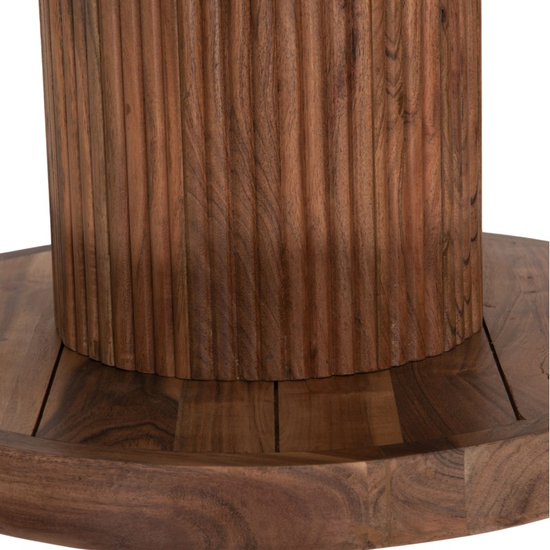 COFFEE TABLE ROUND RAJJEH FK9692 SOLID ACACIA WOOD IN NATURAL Φ50x60Hcm.