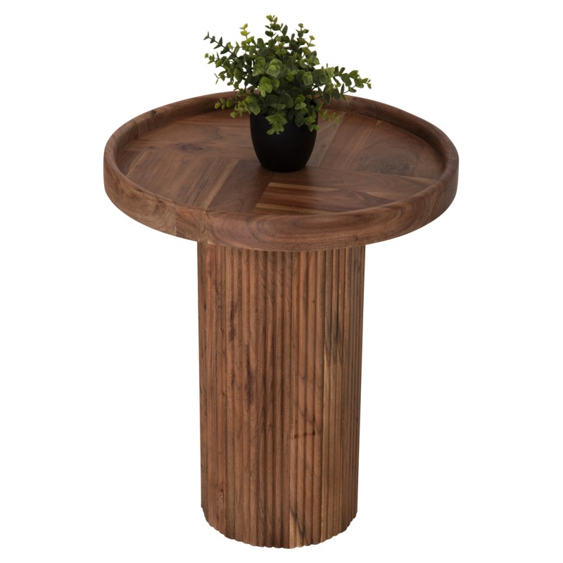 COFFEE TABLE ROUND RAJJEH FK9692 SOLID ACACIA WOOD IN NATURAL Φ50x60Hcm.