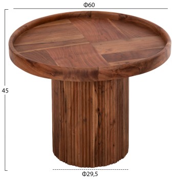 COFFEE TABLE ROUND RAJJEH FK9693 SOLID ACACIA WOOD IN NATURAL COLOR Φ60x45Hcm. COFFEE TABLE ROUND RAJJEH FK9693 SOLID ACACIA WOOD IN NATURAL COLOR Φ60x45Hcm.