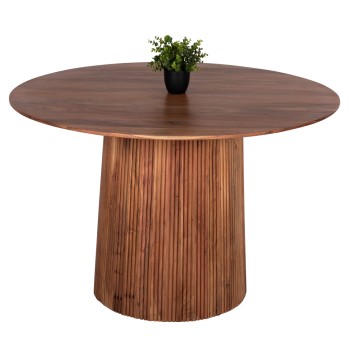 DINING TABLE ROUND GROOT FK9684 SOLID ACACIA WOOD IN NATURAL D120x79Hcm.