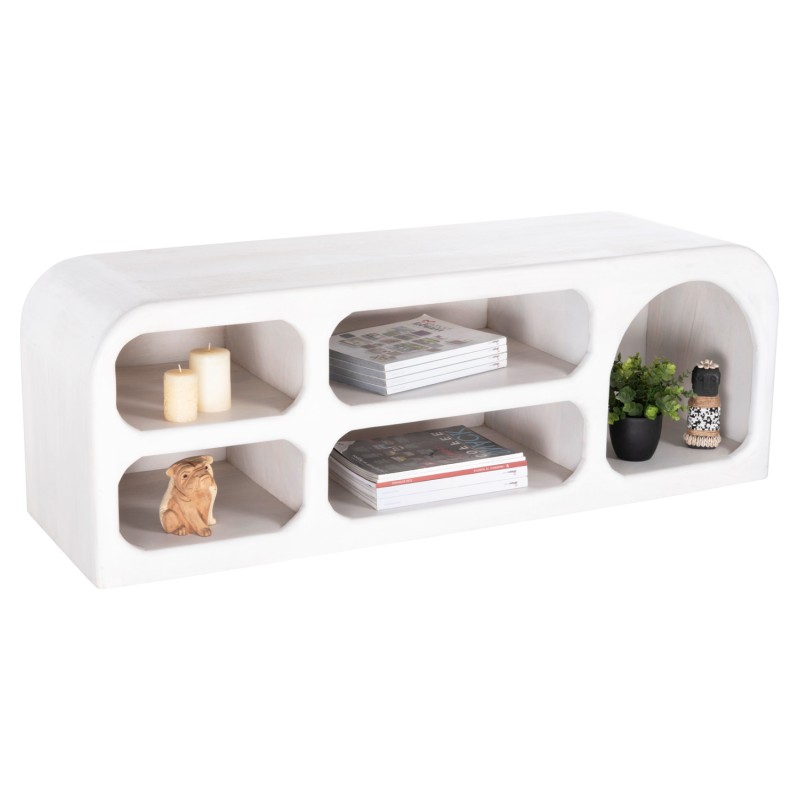 TV CABINET HANDYR FK9704 SOLID MANGO WOOD IN WHITE COLOR 130x40x45Hcm. TV CABINET HANDYR FK9704 SOLID MANGO WOOD IN WHITE COLOR 130x40x45Hcm.