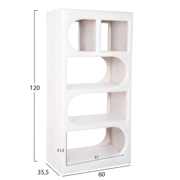 TALLBOY HANDYR FK9706 SOLID MANGO WOOD IN WHITE COLOR 60x35x120Hcm.