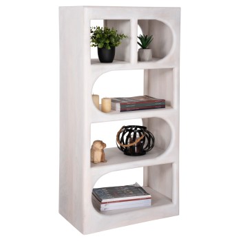 TALLBOY HANDYR FK9706 SOLID MANGO WOOD IN WHITE COLOR 60x35x120Hcm.
