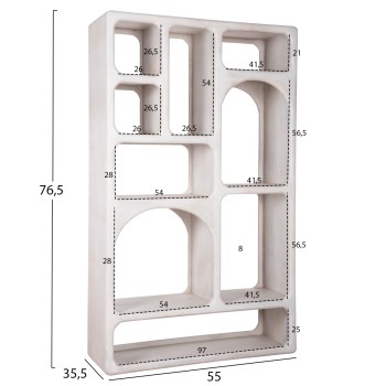 BOOKCASE HANDYR FK9707 SOLID MANGO WOOD IN WHITE COLOR 100x35x165Hcm. BOOKCASE HANDYR FK9707 SOLID MANGO WOOD IN WHITE COLOR 100x35x165Hcm.