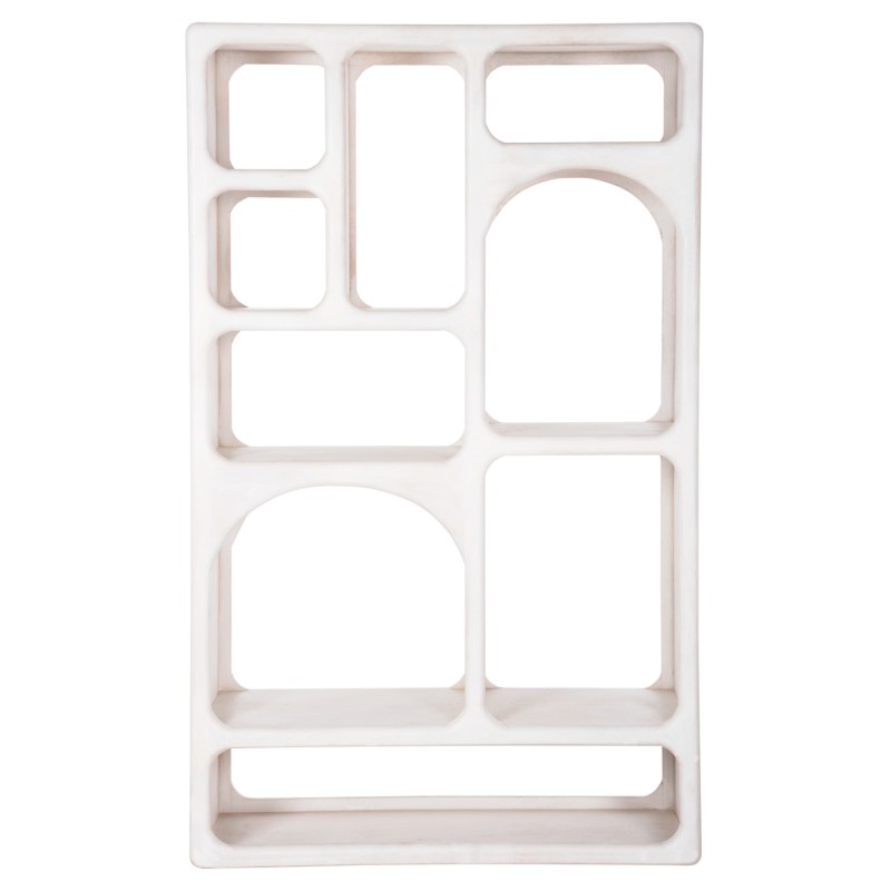 BOOKCASE HANDYR FK9707 SOLID MANGO WOOD IN WHITE COLOR 100x35x165Hcm. BOOKCASE HANDYR FK9707 SOLID MANGO WOOD IN WHITE COLOR 100x35x165Hcm.