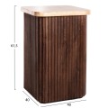 SIDE TABLE SQUARE GLADYS FK9713 SOLID MANGO WOOD-WHITE TRAVERTINE 40x40x60Hcm.